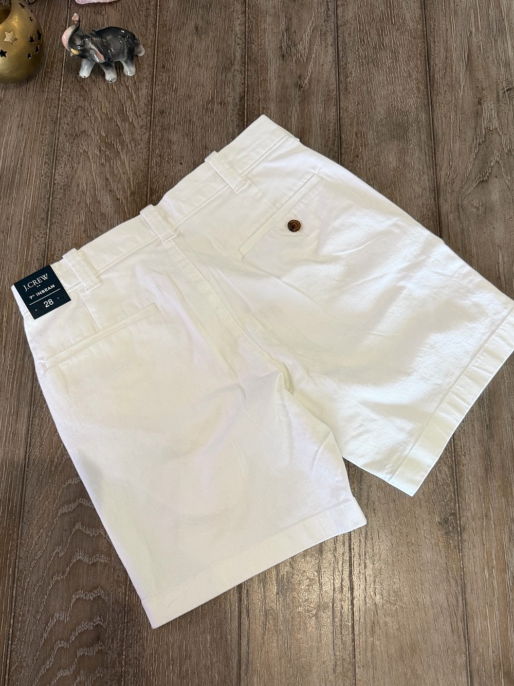 J. Crew White Flat Front Cotton Shorts - Picture 5 of 8